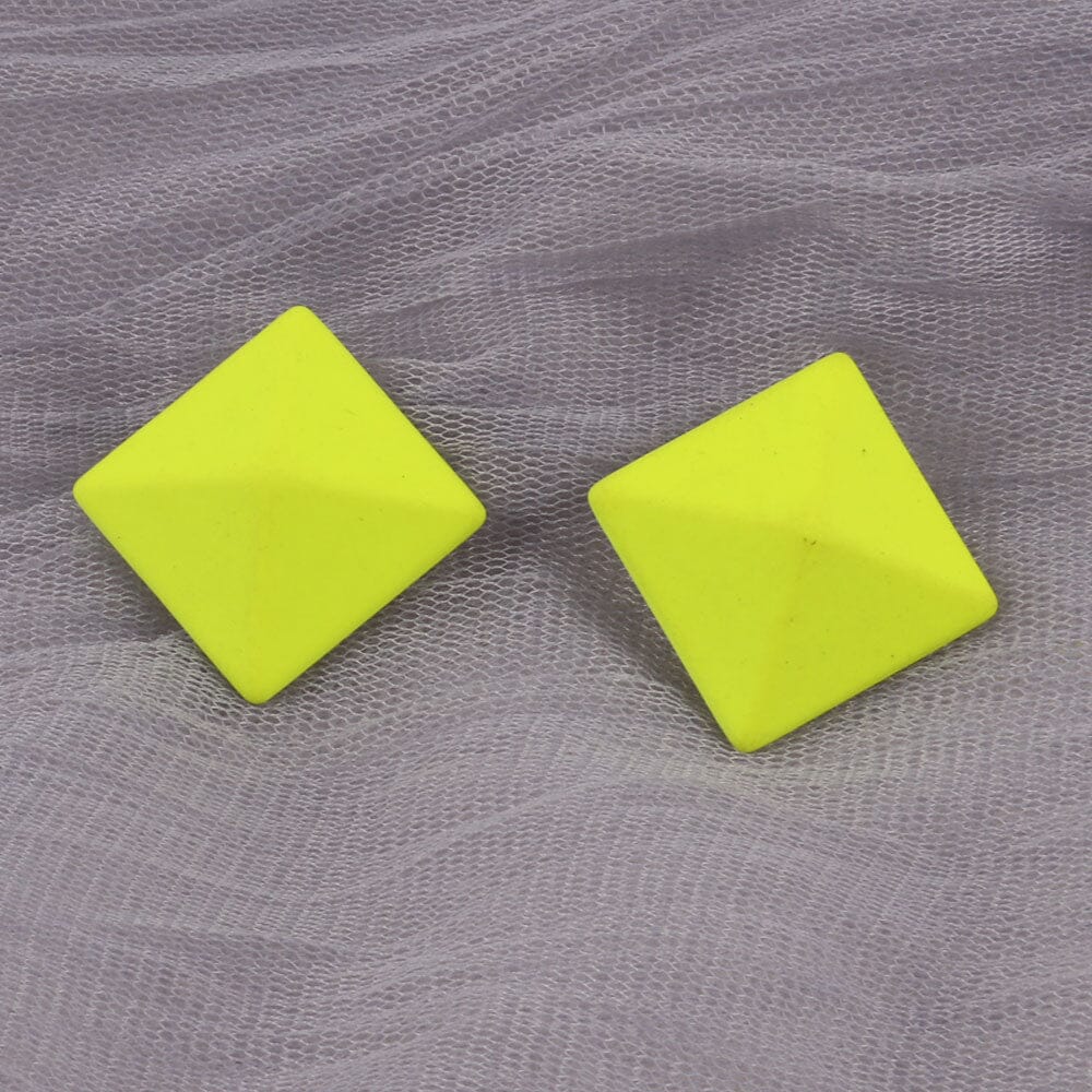 Boucles d'oreilles géométrique néon rond triangle ou carré en acrylique coloré