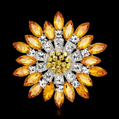 Broche Fleur en Crystal 9 Couleurs pour femmes