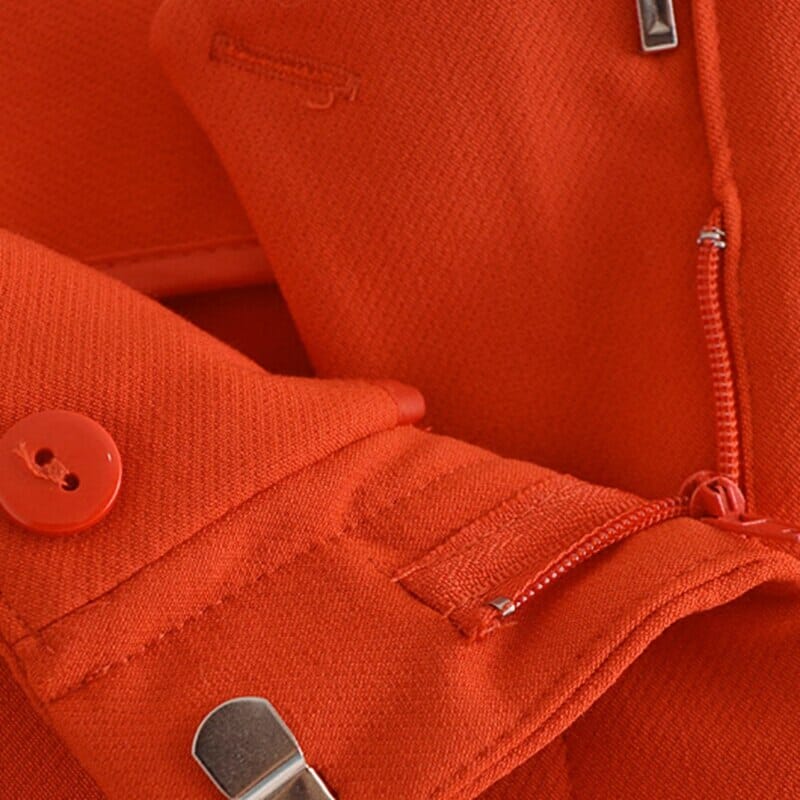 Pantalon Taille Haute à Poches et Boutons pour le Bureau et les sorties Dame