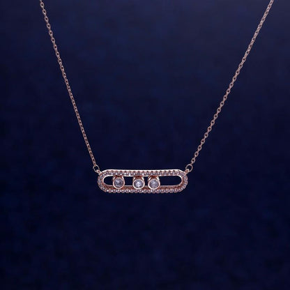 collier d'énergie mode luxe pendentif blanc pierre qui bougent