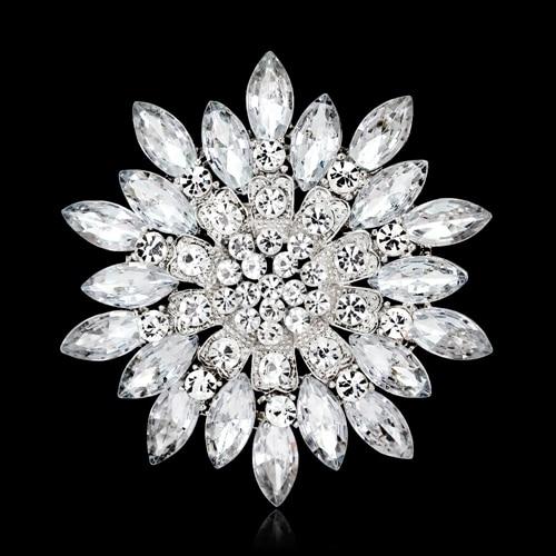 Broche Fleur en Crystal 9 Couleurs pour femmes