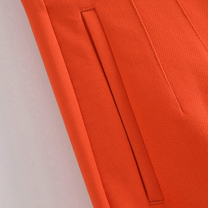 Pantalon Taille Haute à Poches et Boutons pour le Bureau et les sorties Dame