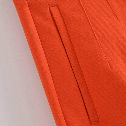 Pantalon Taille Haute à Poches et Boutons pour le Bureau et les sorties Dame