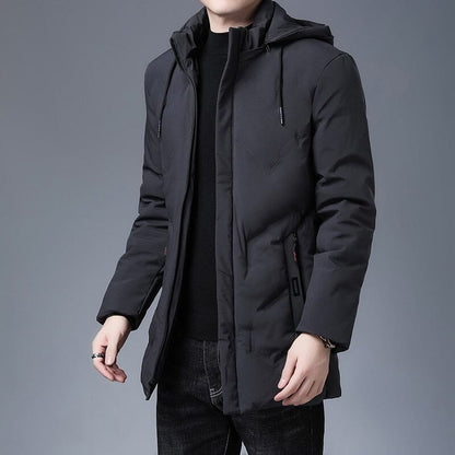 Parka Homme veste chaude d'hiver et épaisse avec capuche coupe-vent Top qualité style décontracté  manteau coupe-vent
