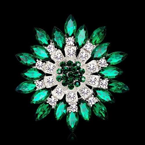 Broche Fleur en Crystal 9 Couleurs pour femmes