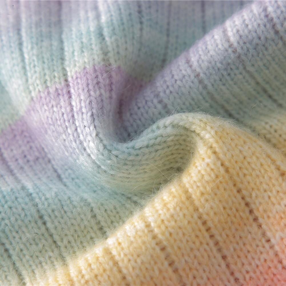 Pull arc en ciel tricoté