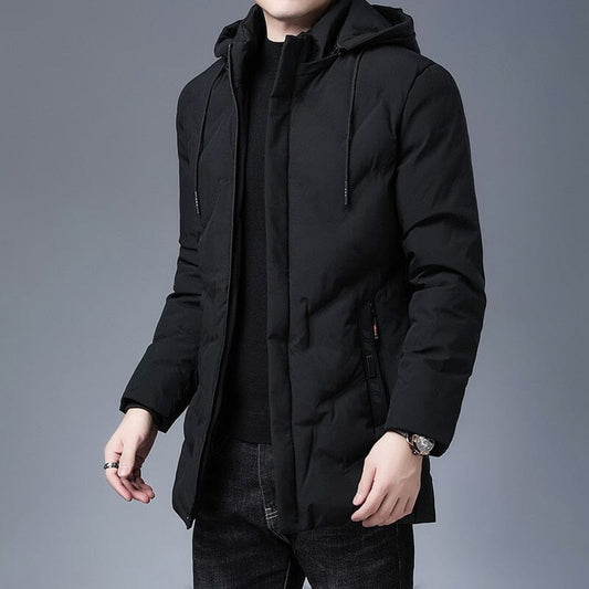 Parka Homme veste chaude d'hiver et épaisse d'hiver avec capuche coupe-vent Top qualité style décontracté  manteau coupe-vent