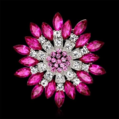 Broche Fleur en Crystal 9 Couleurs pour femmes