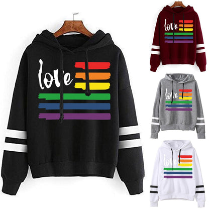 sweat-shirt imprimé arc en ciel Love