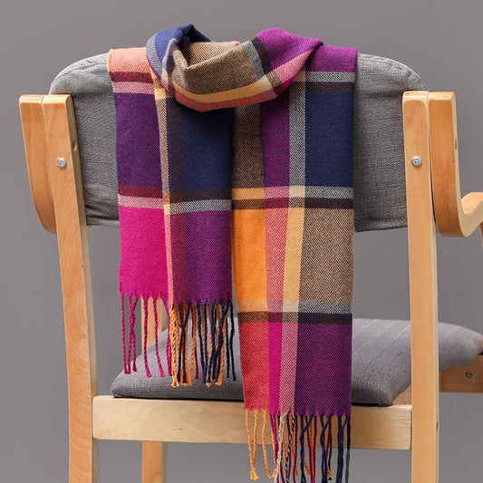 Echarpe chaude mode couleurs 190*35 cm pour femme ou homme d'affaires en doux cachemire Plaid hiver