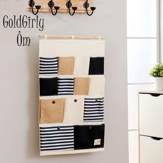 13 Poches pour Organiser vos rangements vide-poche à rayures Pratique,Maquillage fourre tout