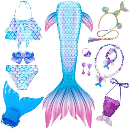 Costume de sirène fantaisie pour enfants queues de sirène pour les filles  maillot de bain pour piscine