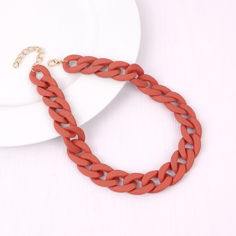 Collier de Chaînes Choker ras du cou Mode colorée en acrylique