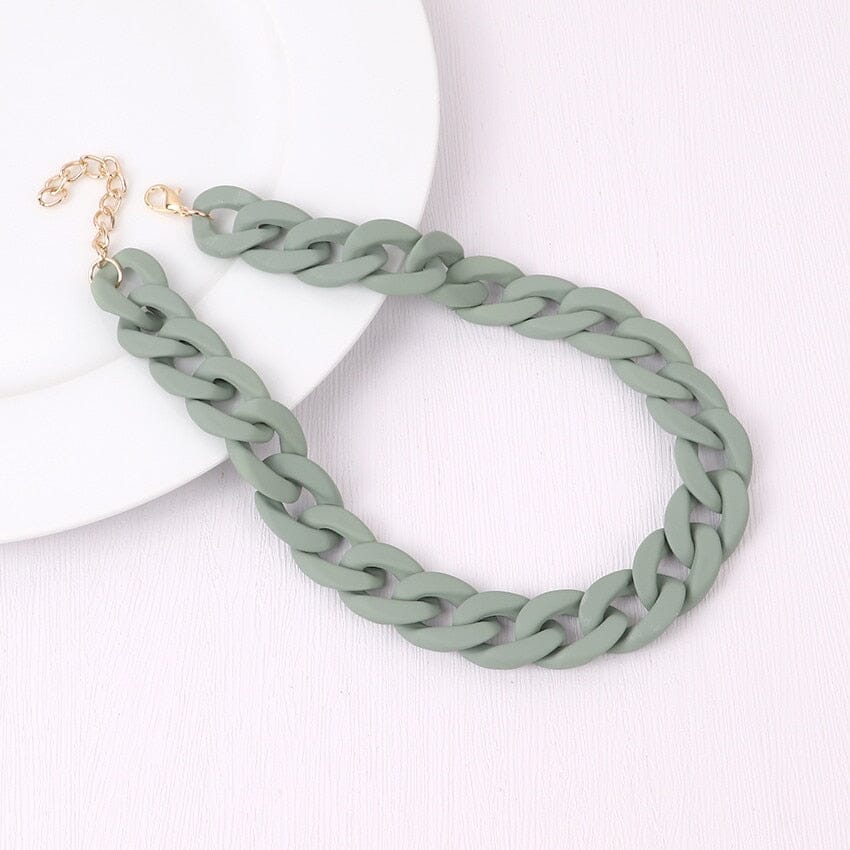 Collier de Chaînes Choker ras du cou Mode colorée en acrylique