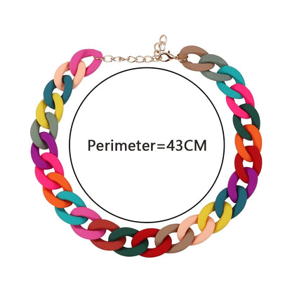 Collier de Chaînes Choker ras du cou Mode colorée en acrylique