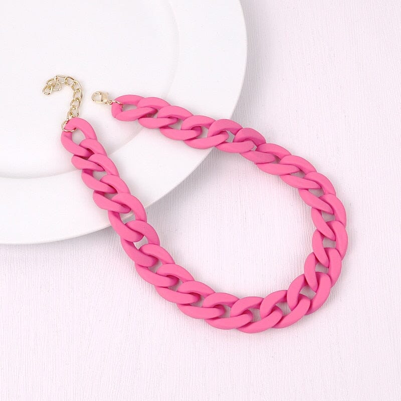 Collier de Chaînes Choker ras du cou Mode colorée en acrylique