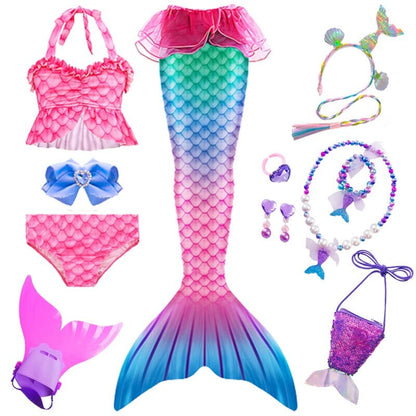 Costume de sirène fantaisie pour enfants queues de sirène pour les filles  maillot de bain pour piscine