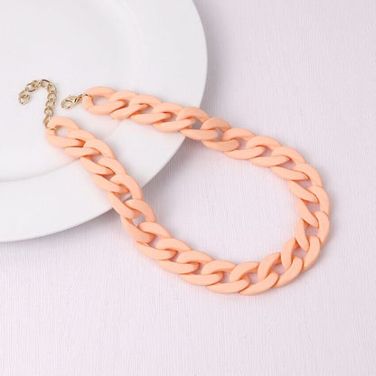 Collier de Chaînes Choker ras du cou Mode colorée en acrylique