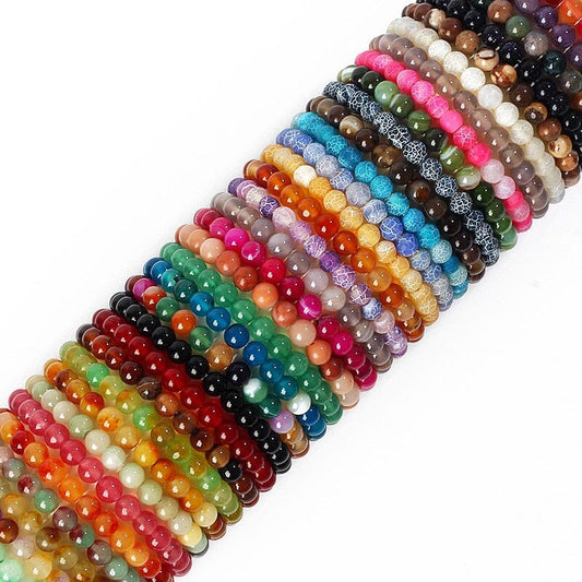 Bracelet Agates en pierre naturelle pour femmes  6mm Quartz Onyx perles Bracelet élastique Chakra guérison Reiki Yoga