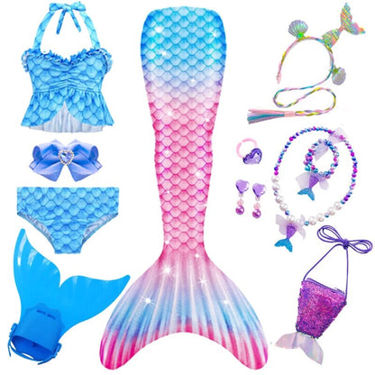 Costume de sirène fantaisie pour enfants queues de sirène pour les filles  maillot de bain pour piscine
