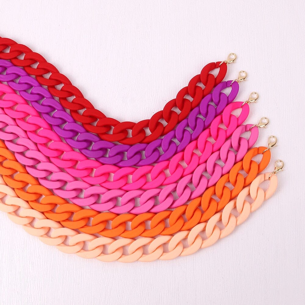 Collier de Chaînes Choker ras du cou Mode colorée en acrylique