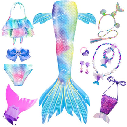Costume de sirène fantaisie pour enfants queues de sirène pour les filles  maillot de bain pour piscine