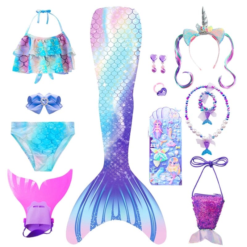 Costume de sirène fantaisie pour enfants queues de sirène pour les filles  maillot de bain pour piscine