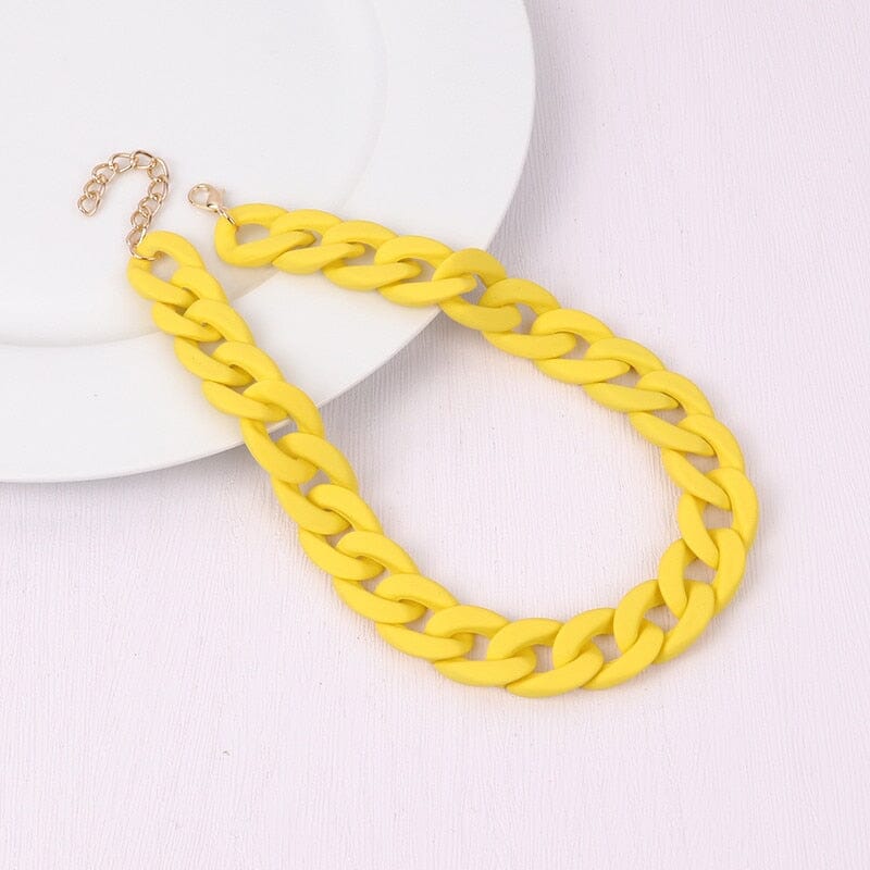 Collier de Chaînes Choker ras du cou Mode colorée en acrylique
