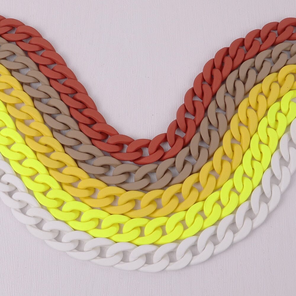 Collier de Chaînes Choker ras du cou Mode colorée en acrylique