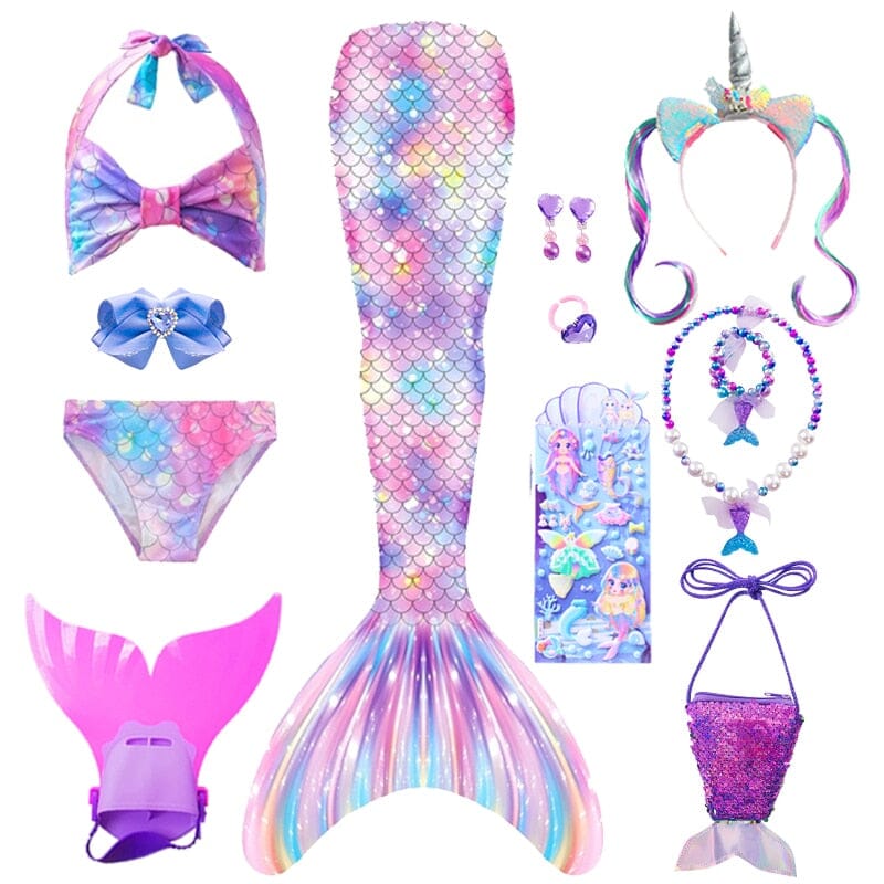 Costume de sirène fantaisie pour enfants queues de sirène pour les filles  maillot de bain pour piscine