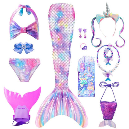 Costume de sirène fantaisie pour enfants queues de sirène pour les filles  maillot de bain pour piscine