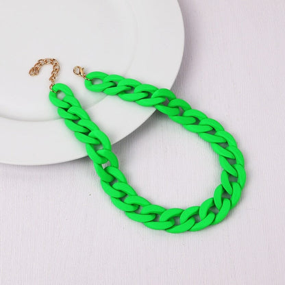 Collier de Chaînes Choker ras du cou Mode colorée en acrylique