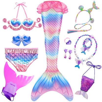 Costume de sirène fantaisie pour enfants queues de sirène pour les filles  maillot de bain pour piscine