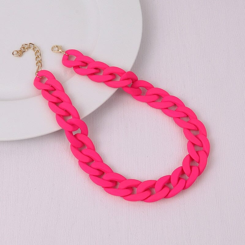 Collier de Chaînes Choker ras du cou Mode colorée en acrylique