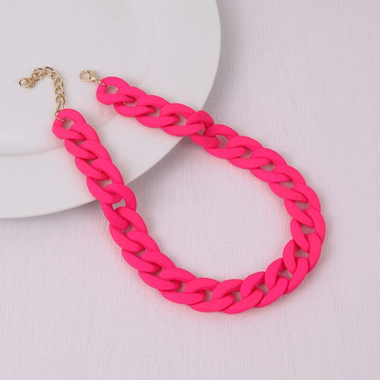 Collier de Chaînes Choker ras du cou Mode colorée en acrylique