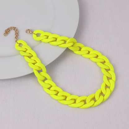 Collier de Chaînes Choker ras du cou Mode colorée en acrylique