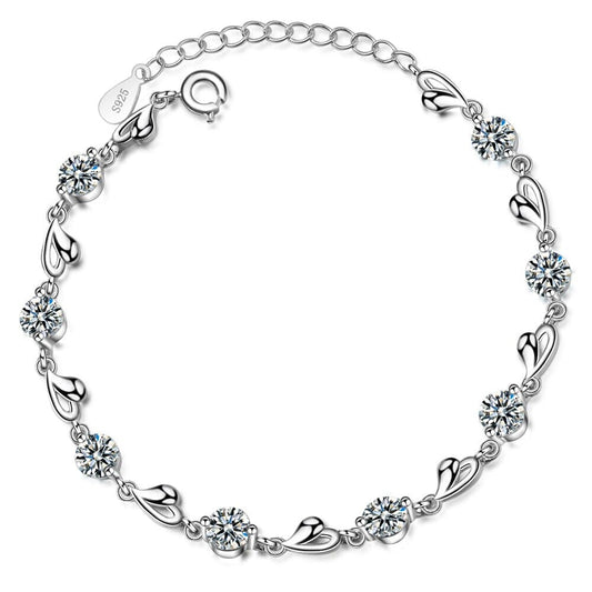 Bracelet fin en argent, coeur, chaîne ou cubes