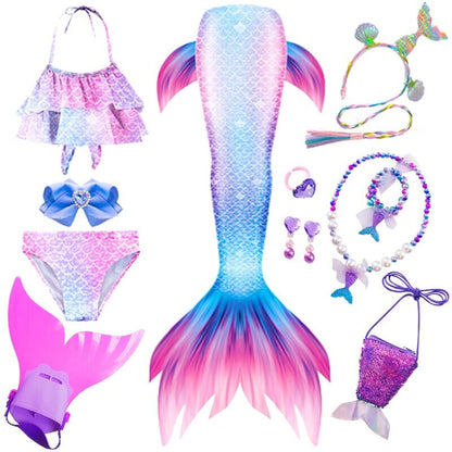 Costume de sirène fantaisie pour enfants queues de sirène pour les filles  maillot de bain pour piscine