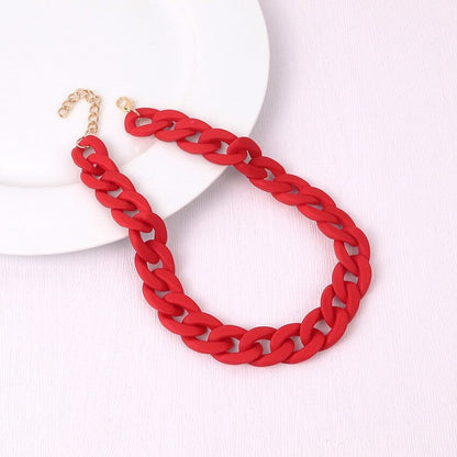 Collier de Chaînes Choker ras du cou Mode colorée en acrylique