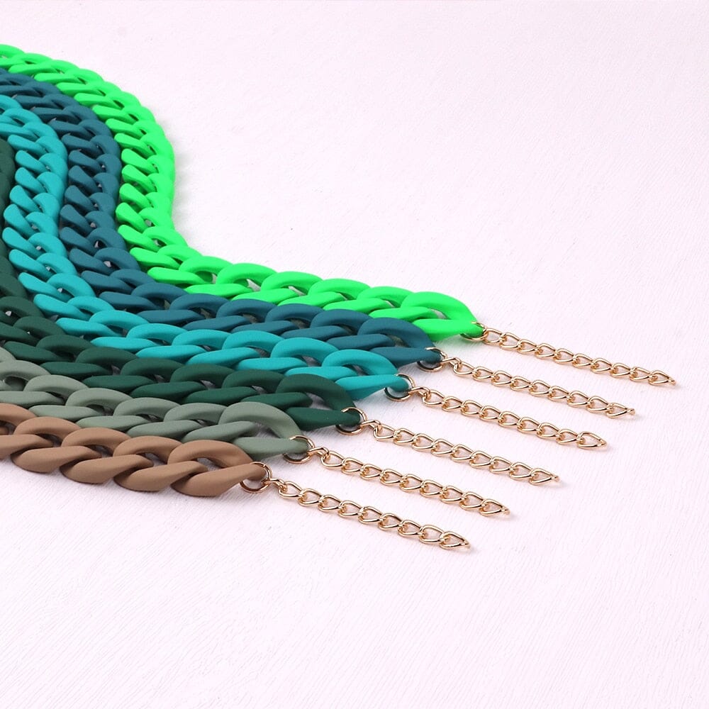 Collier de Chaînes Choker ras du cou Mode colorée en acrylique