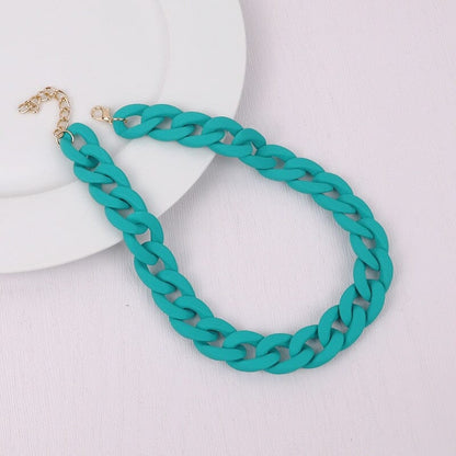 Collier de Chaînes Choker ras du cou Mode colorée en acrylique