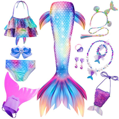 Costume de sirène fantaisie pour enfants queues de sirène pour les filles  maillot de bain pour piscine
