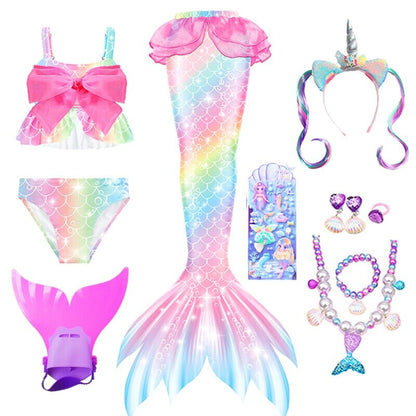 Costume de sirène fantaisie pour enfants queues de sirène pour les filles  maillot de bain pour piscine