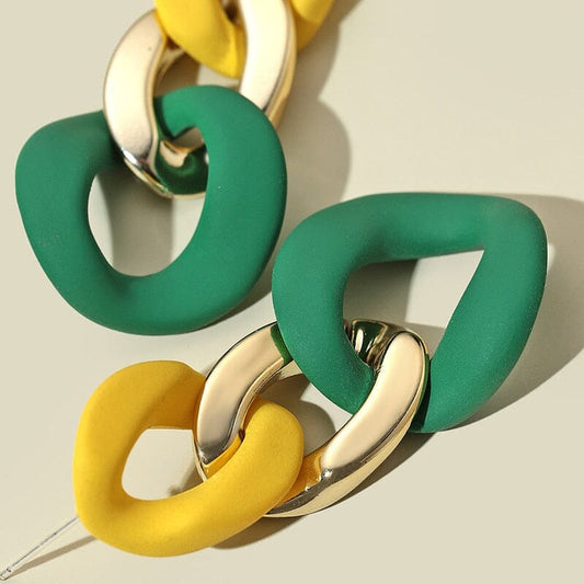 Boucles d'oreilles pendantes pour femmes mode Vintage géométrique longues boucles d'oreilles suspendues Style rond coréen bijoux féminins boucles d'oreilles pendantes