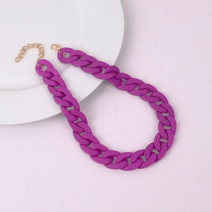 Collier de Chaînes Choker ras du cou Mode colorée en acrylique
