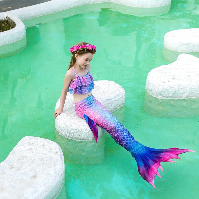 Costume de sirène fantaisie pour enfants queues de sirène pour les filles  maillot de bain pour piscine