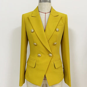 Blazer-veste habillée-boutons dorés-double boutonnage-Classe-noir-blanc-vert-bleu-jaune-