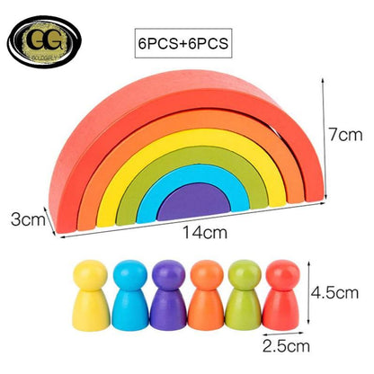 Jouets Montessori Bâtiment Arc-en-Ciel Jouets En Bois Montessori Jouets Éducatifs En Bois Empilage Jouets Éducatifs Pour Enfants Enfants Jouets
