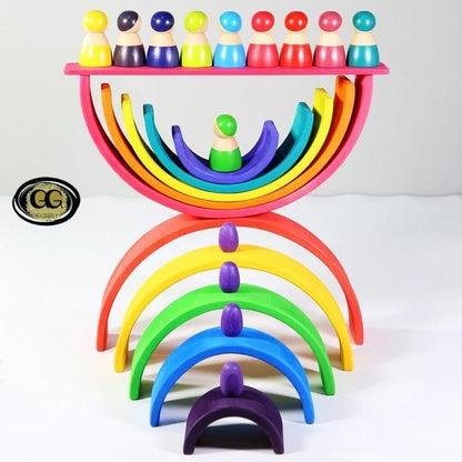 Jouets Montessori Bâtiment Arc-en-Ciel Jouets En Bois Montessori Jouets Éducatifs En Bois Empilage Jouets Éducatifs Pour Enfants Enfants Jouets