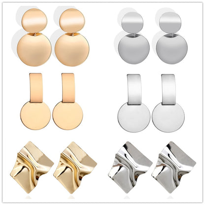Boucles D'oreilles Éblouissantes de Mode Grandes Géométriques rondes Moderne
